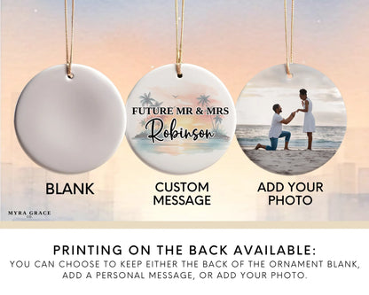 Florida Engagement Ornament Custom Gift Souvenir Bauble Present. Add your photo. Photo ornament