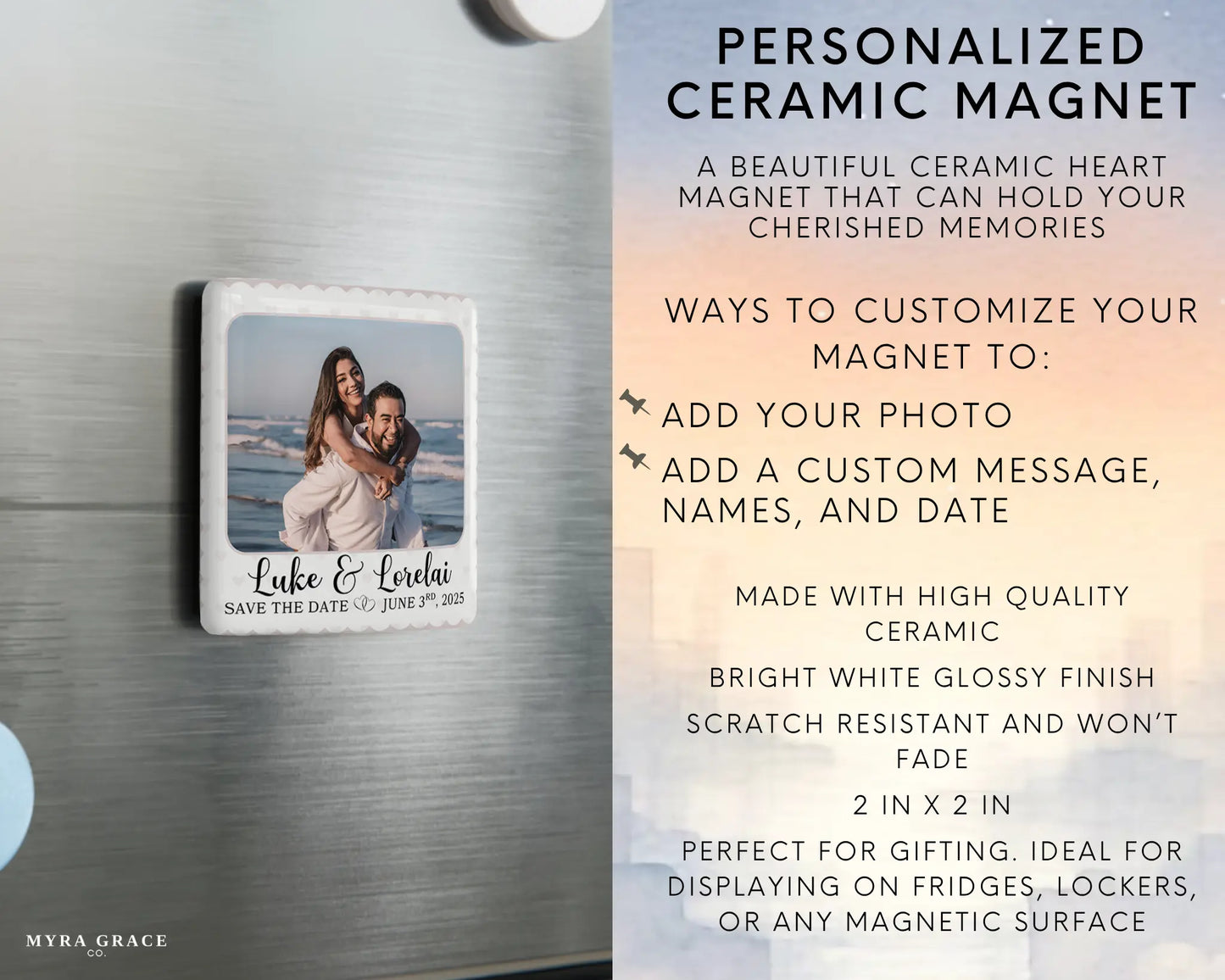 Save the Date Magnet Custom Personalized Gift Souvenir Present. Infographic
