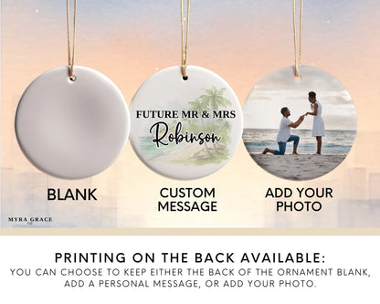 Jamaica Engagement Ornament Custom Gift Souvenir Bauble Present. Photo Ornament. Add your photo