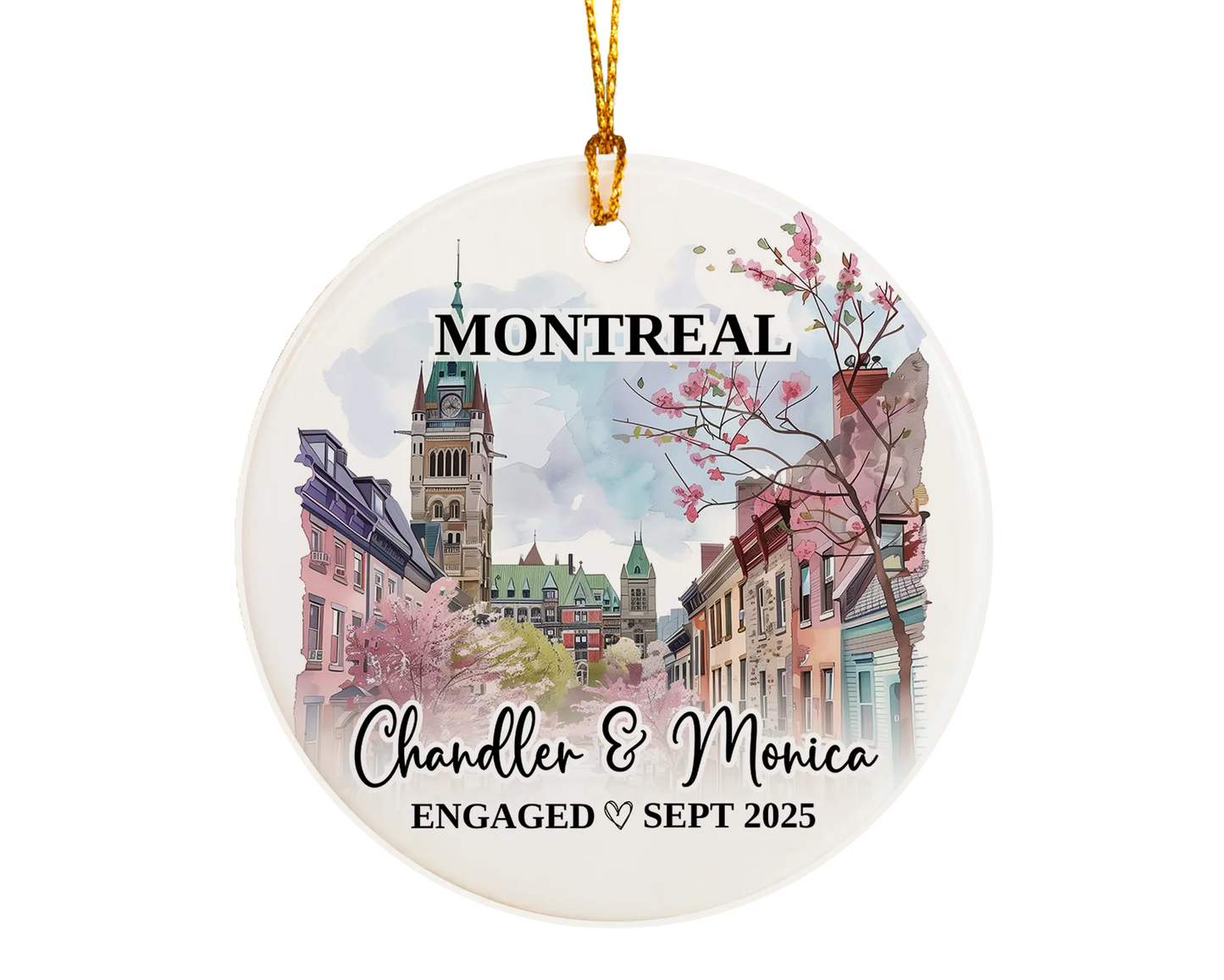 Montreal Engagement Ornament Custom Gift Souvenir Bauble Present