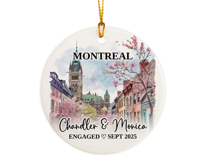Montreal Engagement Ornament Custom Gift Souvenir Bauble Present