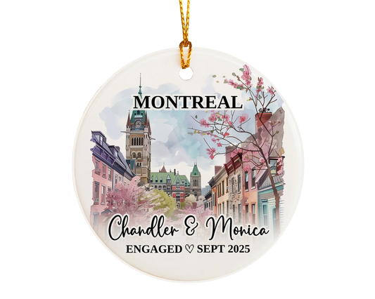 Montreal Engagement Ornament Custom Gift Souvenir Bauble Present
