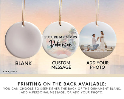 Miami Engagement Ornament Custom Gift Souvenir Bauble Present. Photo ornament. Add your Photo