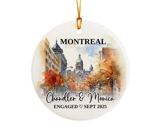 Montreal Engagement Ornament Custom Gift Souvenir Bauble Present