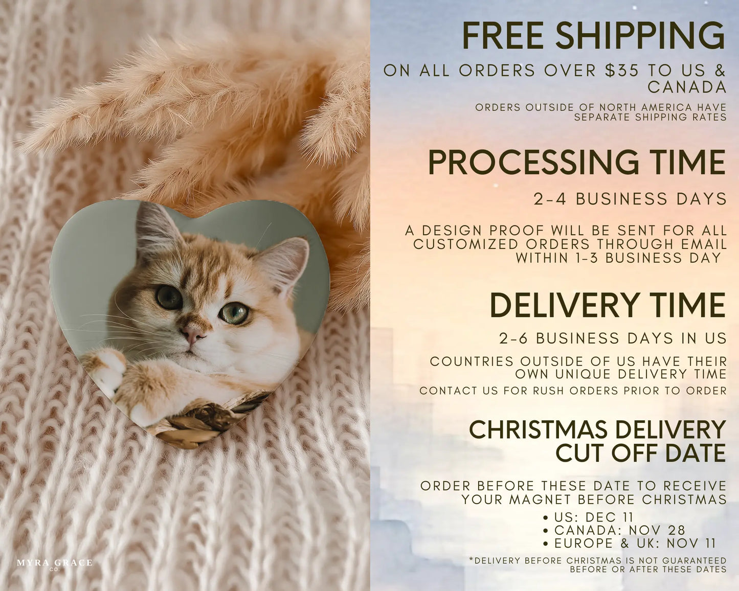 Custom Cat Photo Magnet