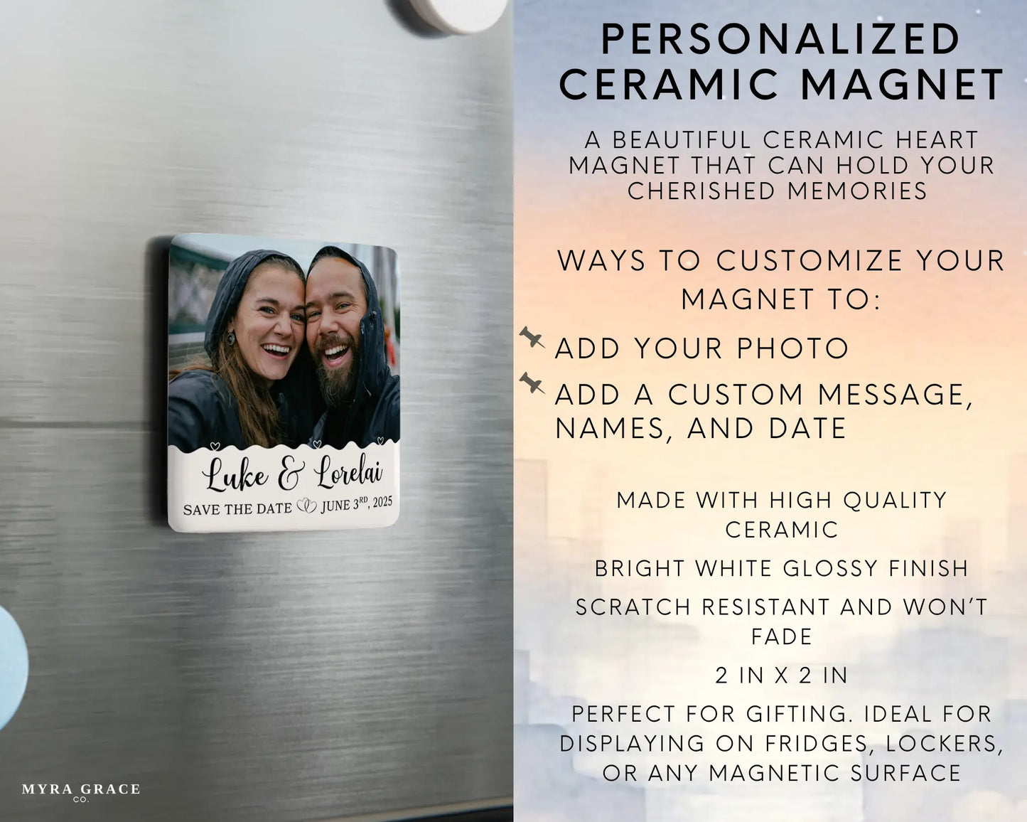Save the Date Magnet Custom Personalized Gift Souvenir Present. Infographic