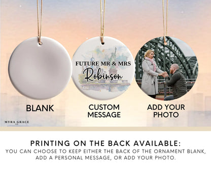 New York Engagement Ornament Custom Gift Souvenir Bauble Present. Photo ornament. Add your photo
