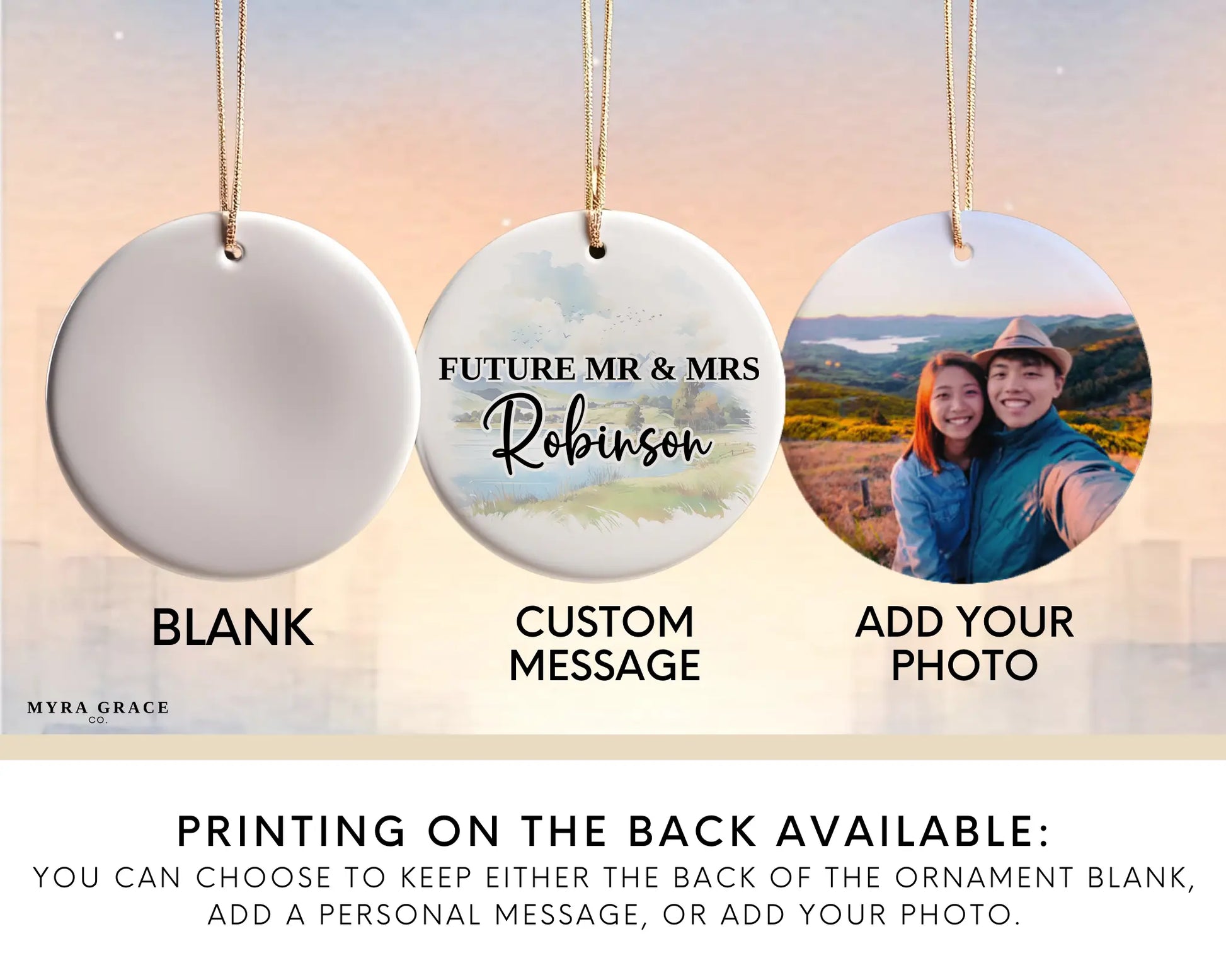 New Zealand Engagement Ornament Custom Gift Souvenir Bauble Present. Photo ornament. Add your photo