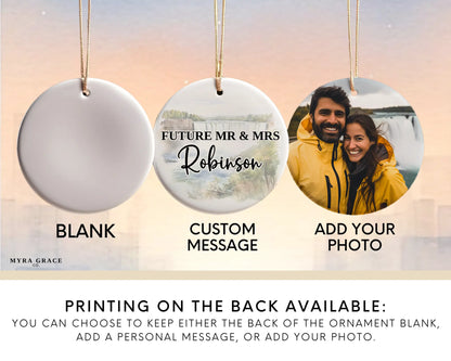 Niagara Falls Engagement Ornament Custom Gift Souvenir Bauble Present. Add your photo. Photo ornament