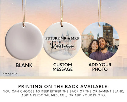 Prague Engagement Ornament Custom Gift Souvenir Bauble Present. Photo ornament. Add your photo