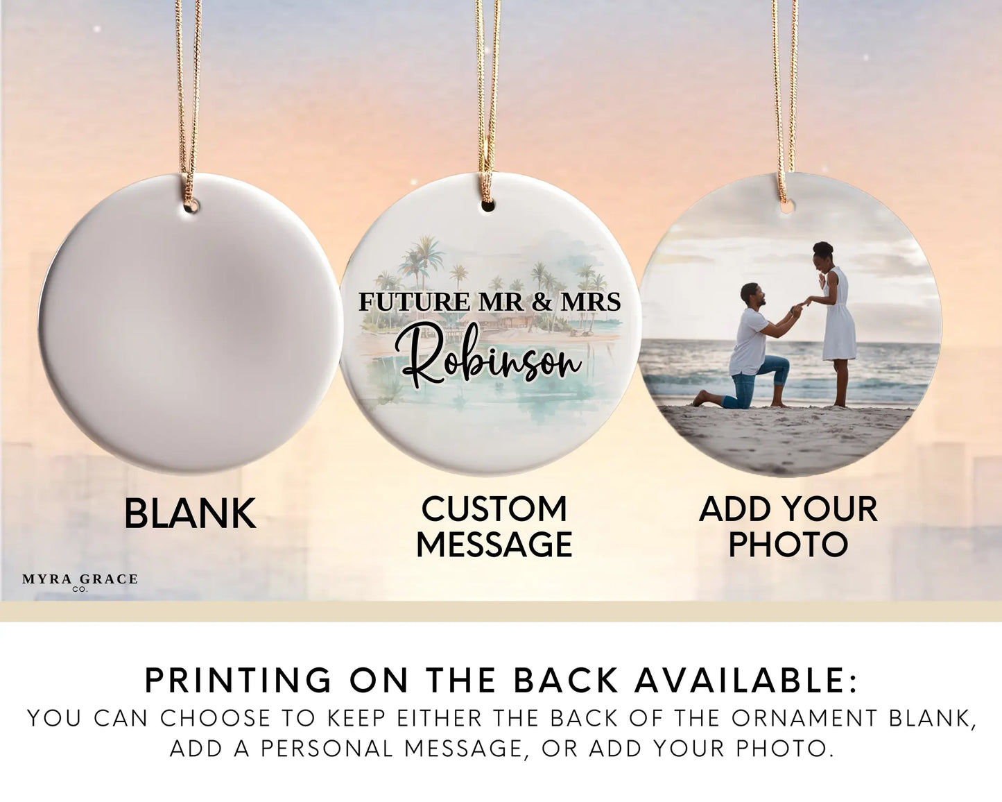 Punta Cana Engagement Custom Ornament, Punta Cana Bauble