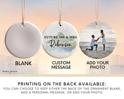 Saint Lucia Engagement Ornament Custom Gift Souvenir Bauble Present. Add your photo. Photo ornament