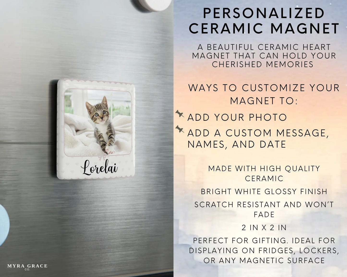 Cat Magnet Custom Personalized Gift Souvenir Present. Infographic
