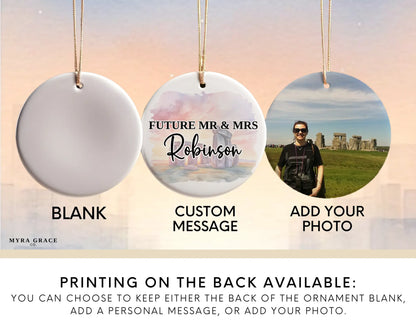 Stonehenge Engagement Ornament Custom Gift Souvenir Bauble Present. Add your photo. Photo ornament