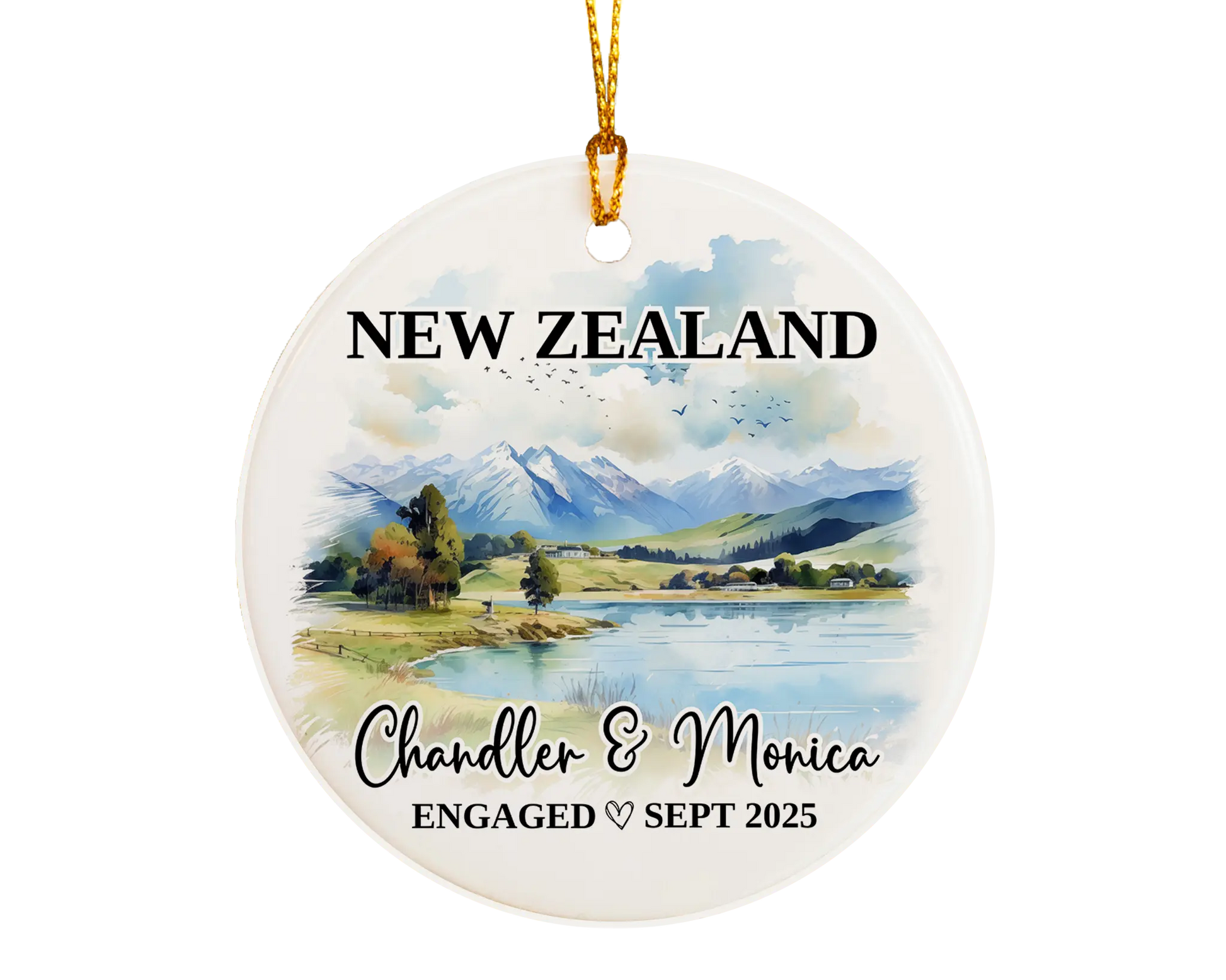 New Zealand Engagement Ornament Custom Gift Souvenir Bauble Present