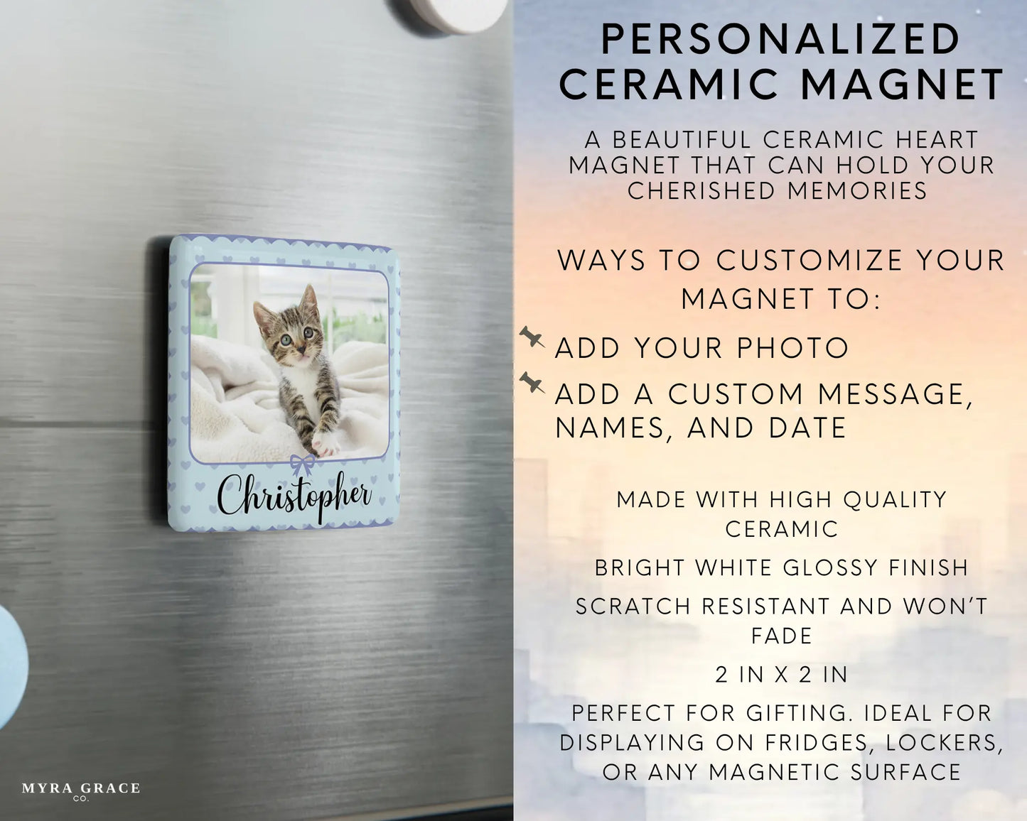 Cat Magnet Custom Personalized Gift Souvenir Present. Infographic