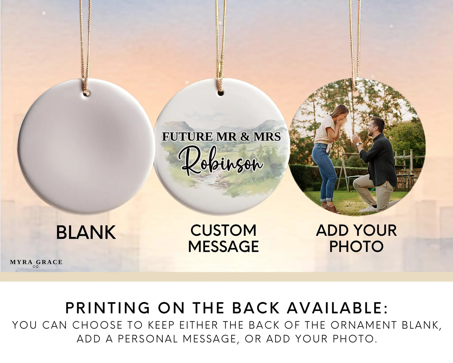 Wales Engagement Ornament Custom Gift Souvenir Bauble Present. Add your photo. Photo ornament