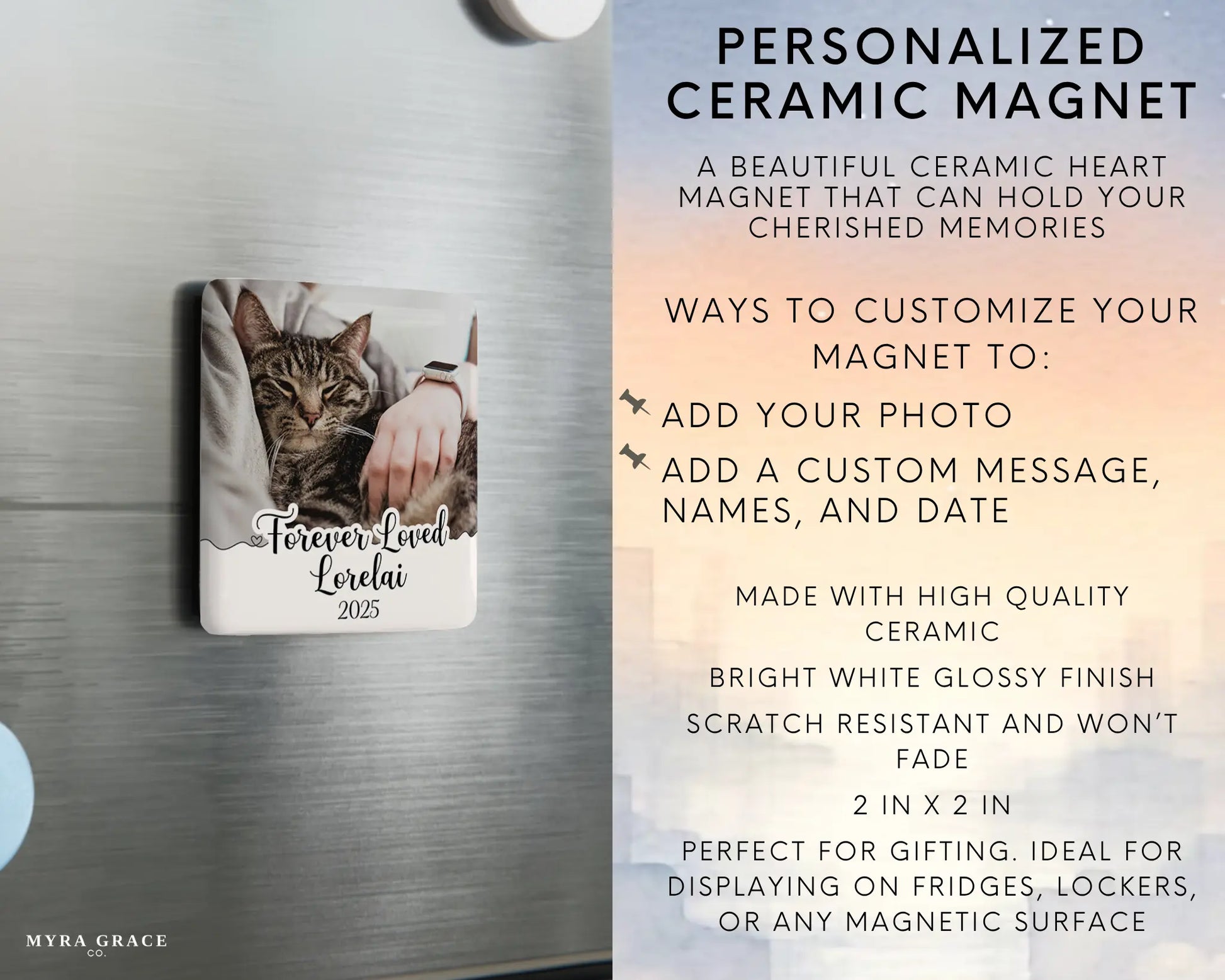 Cat Magnet Custom Personalized Gift Souvenir Present. Infographic