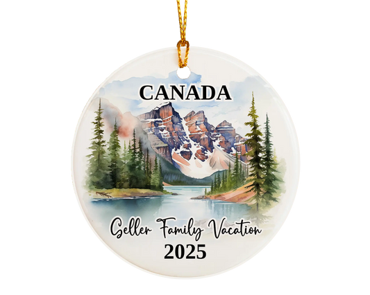 Canada Vacation Custom Ornament, Canada Bauble