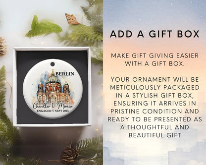 Berlin Engagement Ornament Custom Gift Souvenir Bauble Present. Gift box