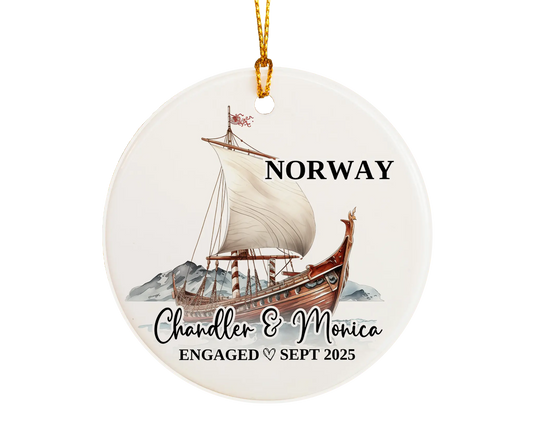 Norway Engagement Ornament Custom Gift Souvenir Bauble Present