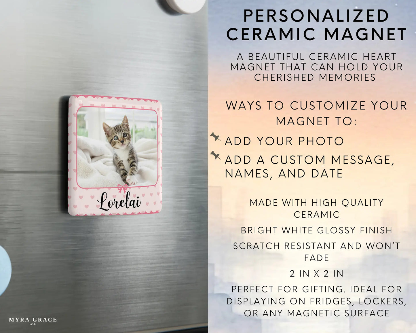 Cat Magnet Custom Personalized Gift Souvenir Present. Infographic