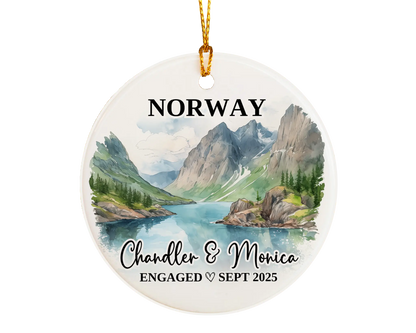 Norway Engagement Ornament Custom Gift Souvenir Bauble Present