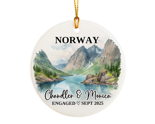 Norway Engagement Ornament Custom Gift Souvenir Bauble Present