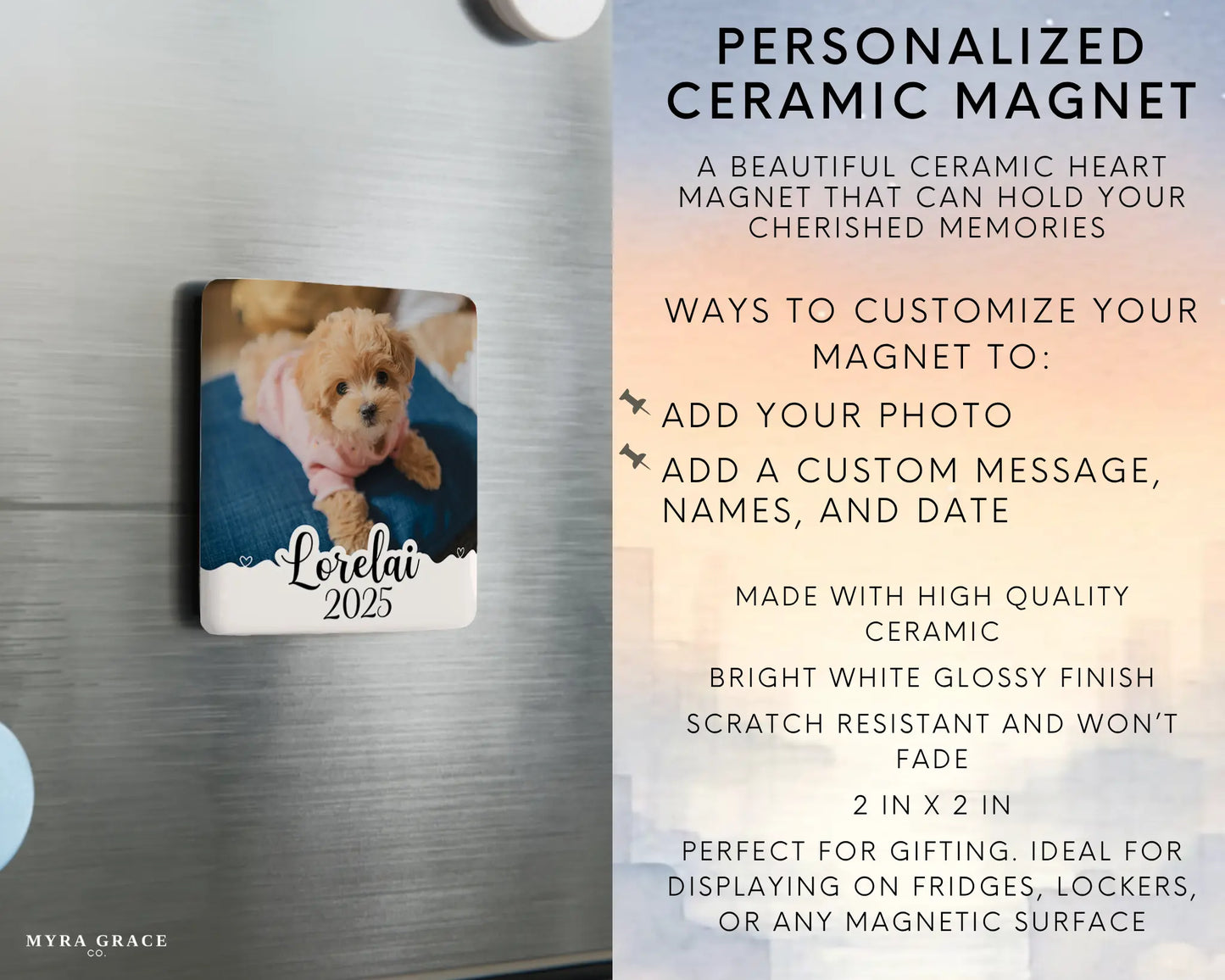 Puppy Magnet Custom Personalized Gift Souvenir Present. Infographic