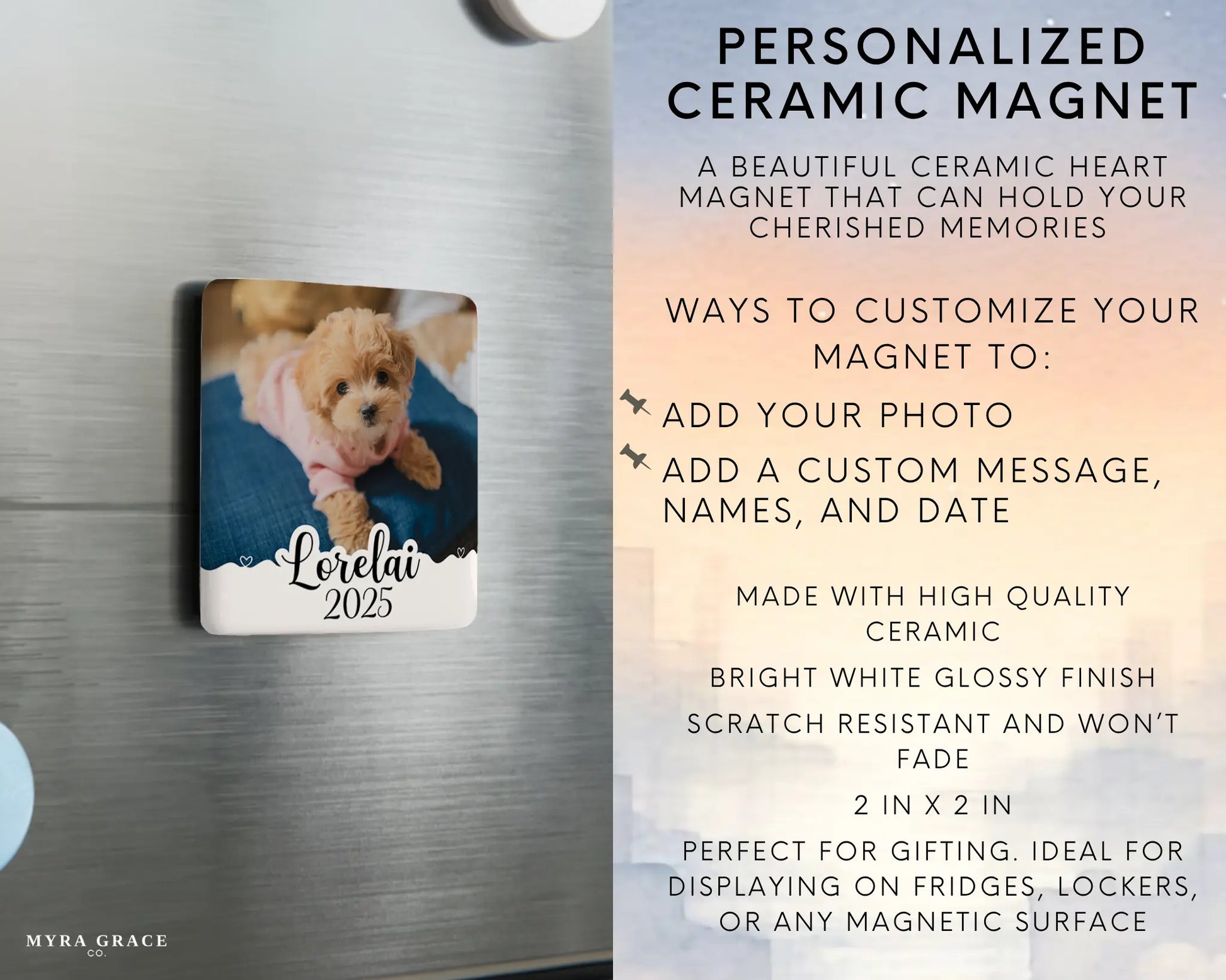 Puppy Magnet Custom Personalized Gift Souvenir Present. Infographic
