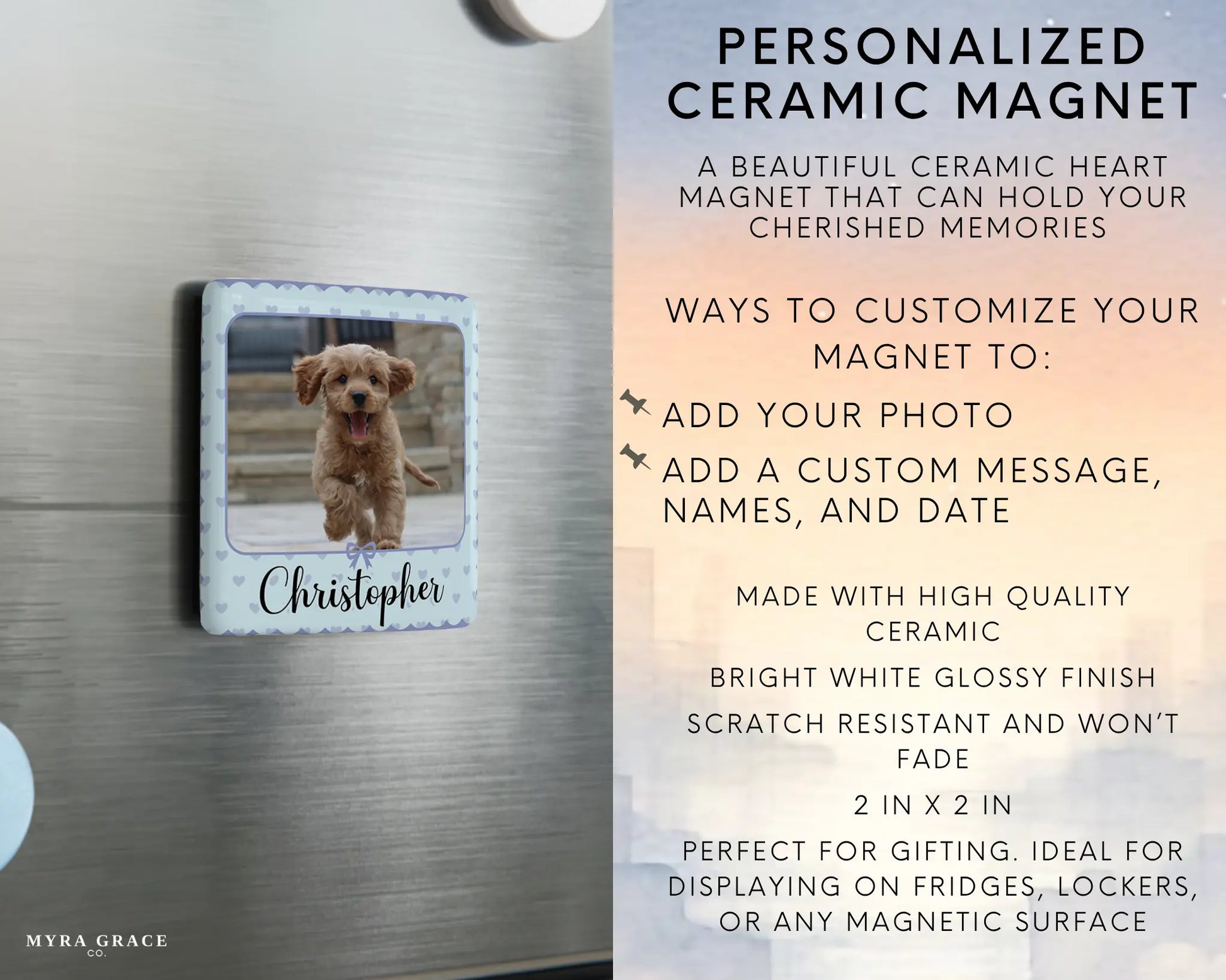Dog Magnet Custom Personalized Gift Souvenir Present. Infographic