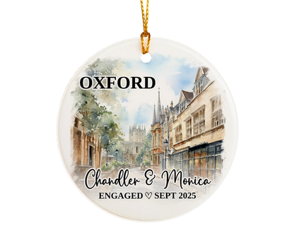 Oxford Engagement Custom Ornament, Oxford Bauble, England