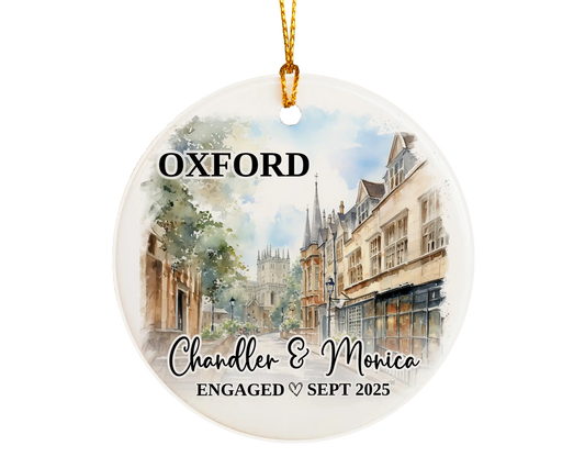 Oxford Engagement Custom Ornament, Oxford Bauble, England