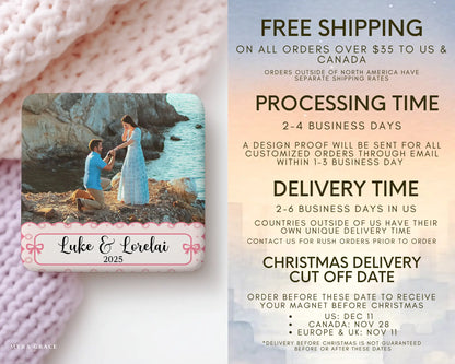 Engagement Magnet Custom Personalized Gift Souvenir Present. Free Shipping
