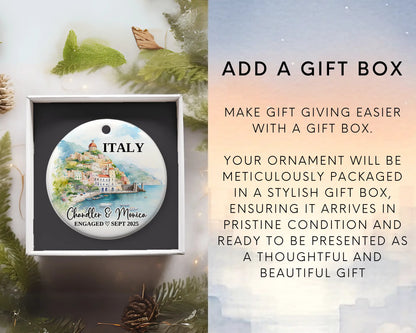 Italy Engagement Custom Ornament, Italy Bauble, Amalfi Coast