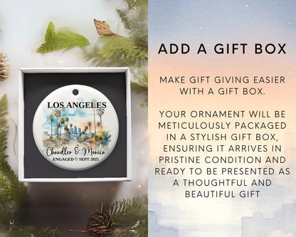 Los Angeles Engagement Ornament Custom Gift Souvenir Bauble Present. Add gift box