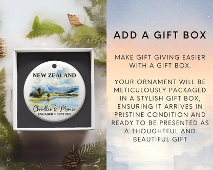 New Zealand Engagement Ornament Custom Gift Souvenir Bauble Present. Add gift box