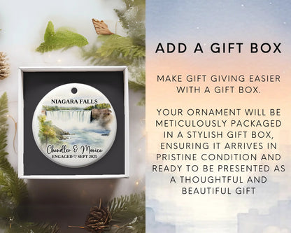 Niagara Falls Engagement Ornament Custom Gift Souvenir Bauble Present Add gift box