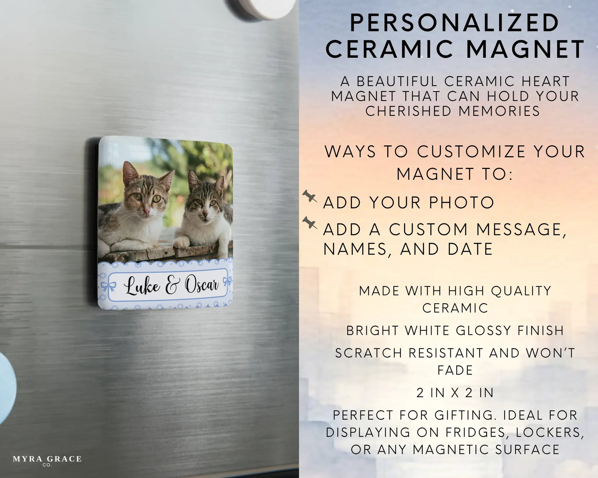 Cat Magnet Custom Personalized Gift Souvenir Present. Infographic