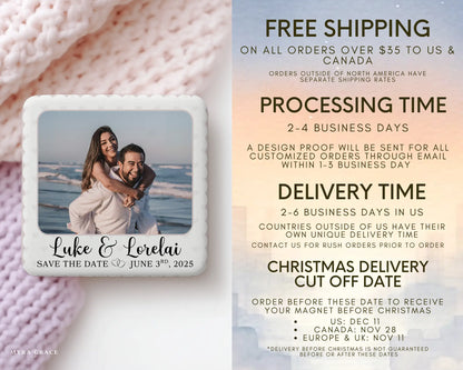 Save the Date Magnet Custom Personalized Gift Souvenir Present. Free shipping