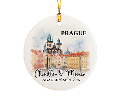 Prague Engagement Ornament Custom Gift Souvenir Bauble Present