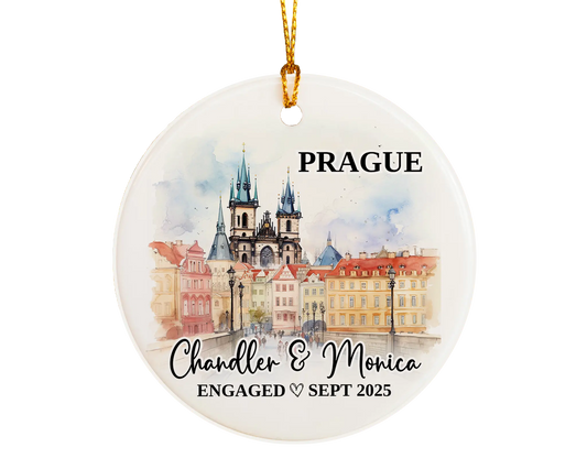 Prague Engagement Ornament Custom Gift Souvenir Bauble Present