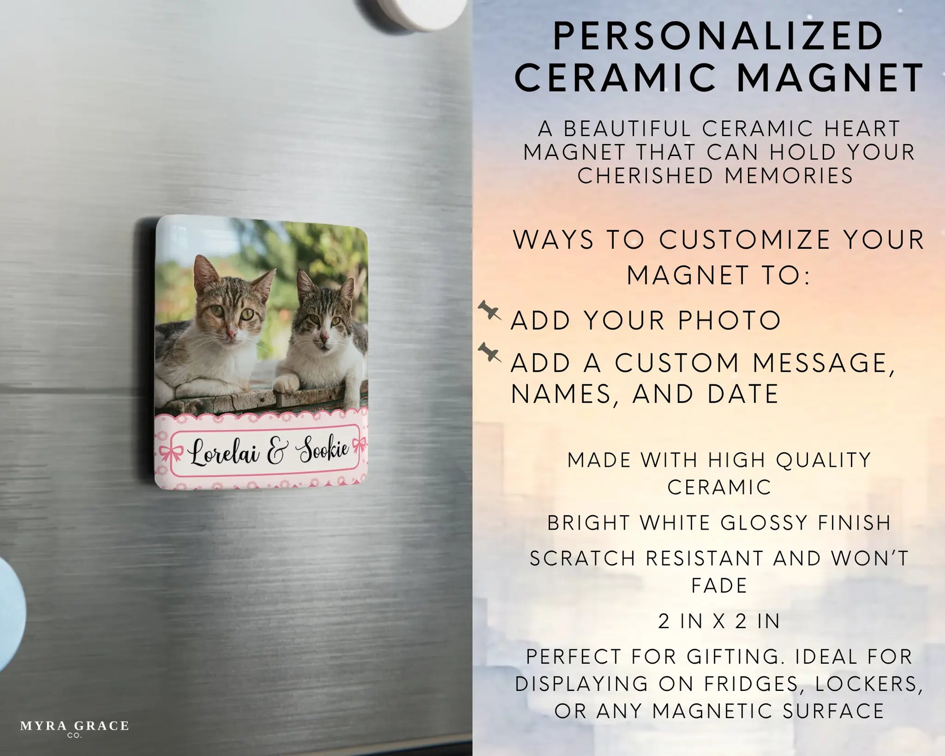 Cat Magnet Custom Personalized Gift Souvenir Present. Infographic