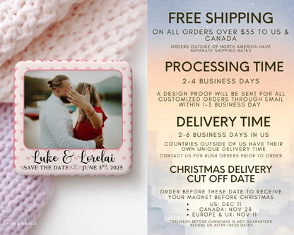Save the Date Magnet Custom Personalized Gift Souvenir Present. Free shipping