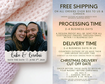 Save the Date Magnet Custom Personalized Gift Souvenir Present. Free shipping