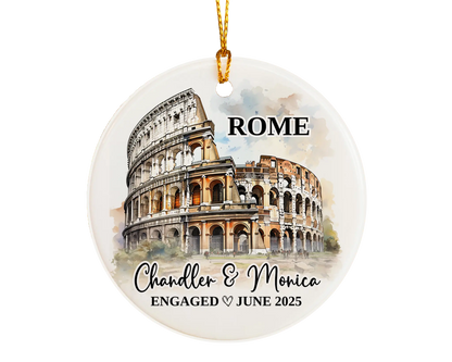 Rome Engagement Ornament Custom Gift Souvenir Bauble Present
