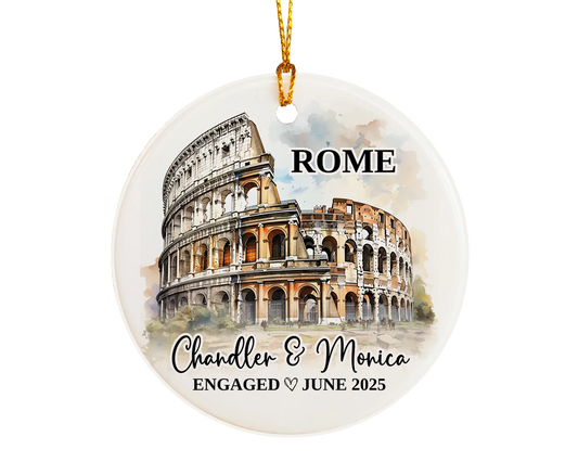 Rome Engagement Ornament Custom Gift Souvenir Bauble Present