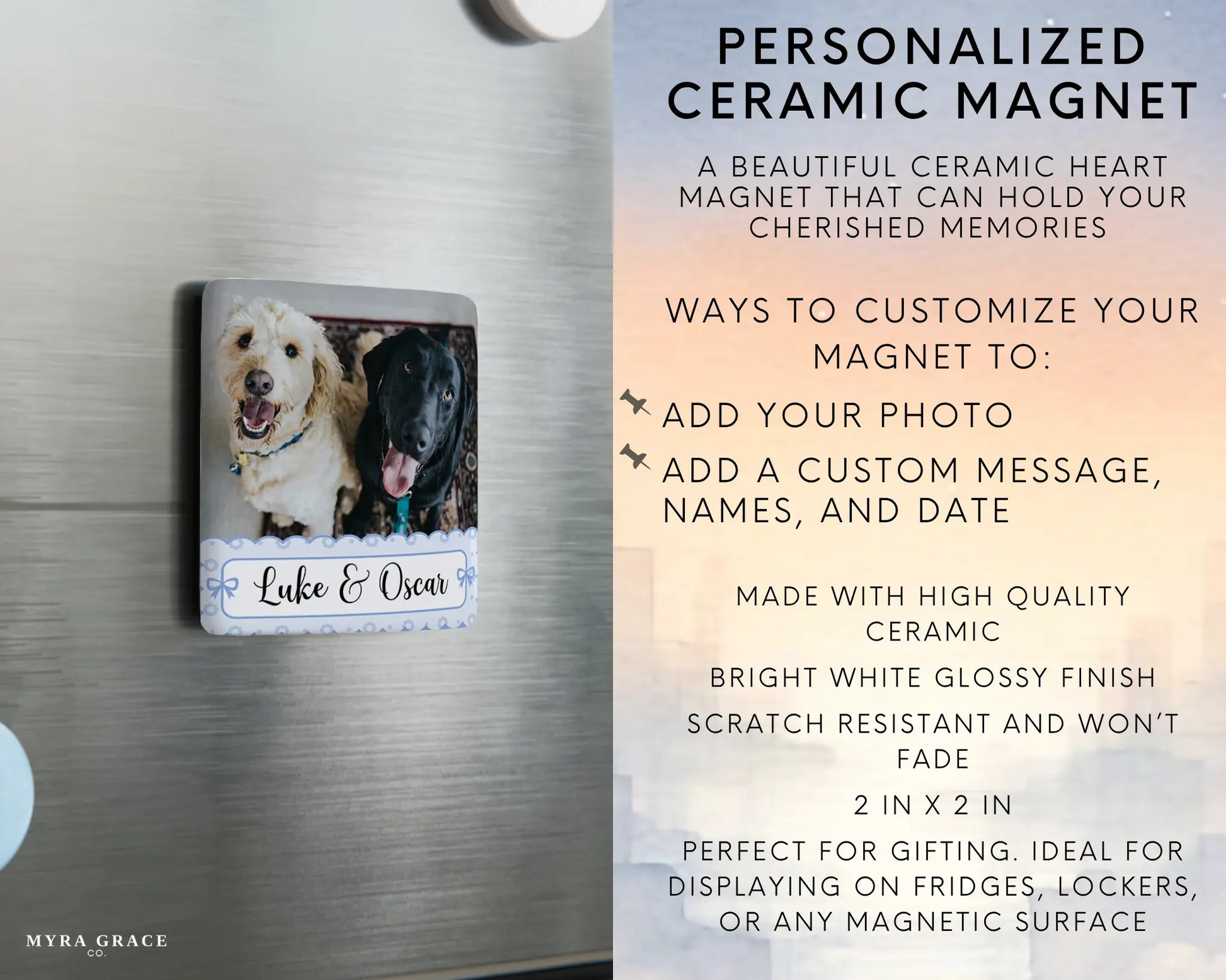 Dog Magnet Custom Personalized Gift Souvenir Present. Infographic