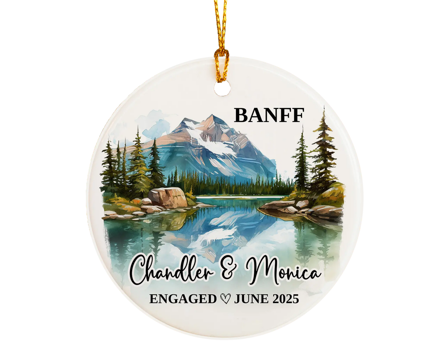 Banff Engagement Ornament Custom Gift Souvenir Bauble Present