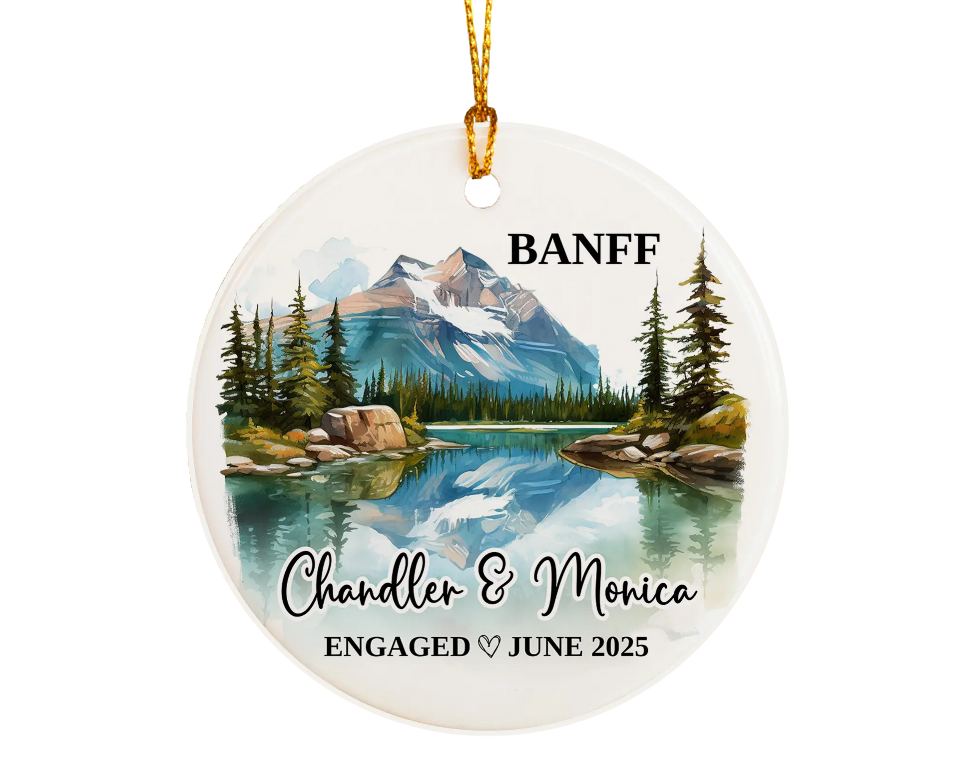 Banff Engagement Ornament Custom Gift Souvenir Bauble Present